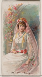 Día de Mayo, Francia, de la serie de vacaciones N80 para cigarrillos marca Duke, 1890 de George S. Harris and Sons
