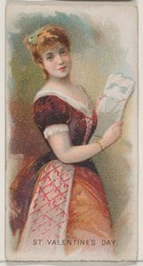Día de San Valentín, Estados Unidos, de la serie de Fiestas N80 para cigarrillos de la marca Duke, 1890