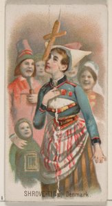 Carnaval, Dinamarca, de la serie Holidays N80 para cigarrillos marca Duke de George S. Harris and Sons