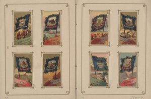 Banderas de todas las naciones y los Estados Unidos de América - Páginas 39 y 40, 1887 de George S. and Sons Harris