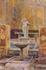 Jardines de Italia: Casa del Balcón Colgante, Pompeya (litografía en color)