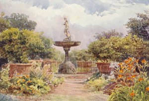 Jardines italianos: Villa Amari, La Fuente (litografía en color)