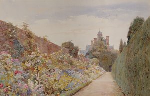 The Rose Walk en Mynthurst, c.1940 (lápiz y acuarela) de George Samuel Elgood