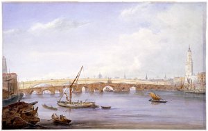Puentes de Londres viejo y nuevo, Londres de George Scharf