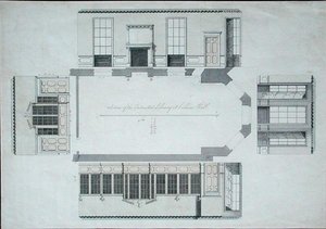 Sección de la biblioteca prevista en Cobham Hall, Kent