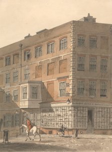 York House, esquina de Villiers Street y Strand, con el almacén de grabados antiguos y modernos de Richardson en primer plano. de George Shepheard