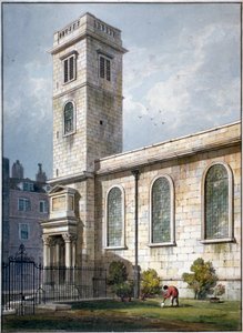 Iglesia de All Hallows, Lombard Street, Londres, 1811 de George Shepherd