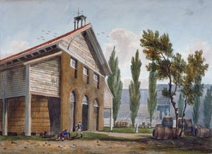 Fábrica de vinagre de Beaufoy en el sitio de los jardines de Cuper, Lambeth, Londres, 1809