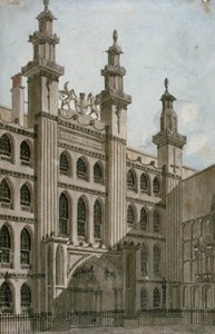 Vista suroeste de la fachada del Guildhall, Ciudad de Londres, 1810 de George Shepherd