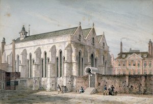Vista de la Iglesia del Templo, Ciudad de Londres, 1811 de George Shepherd