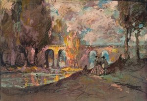 Boceto de paisaje, c1916 de George Sheringham