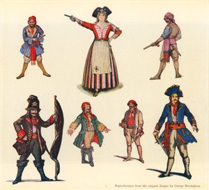 Diseños para Los piratas de Penzance de George Sheringham