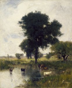 Ganado en la Piscina (Un Paisaje de Verano), 1880