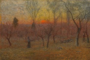 Recolectando leña, Montclair, Nueva Jersey, 1889 de George Snr. Inness