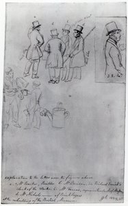 Constructores y topógrafos en la reconstrucción del Museo Británico, 1844 de George Snr Scharf