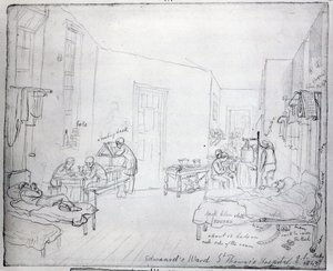 Sala de Edward, Hospital St. Thomas, Londres, 1843 de George Snr Scharf