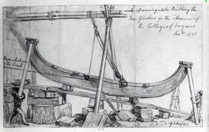 Moviendo las vigas de hierro utilizadas para construir el Museo Hunteriano en el Royal College of Surgeons, 1835 de George Snr Scharf