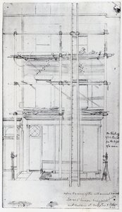 El exterior de la Casa de Isaac siendo pintada, 1843 de George Snr Scharf