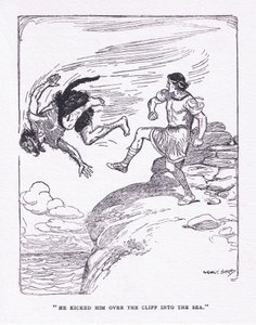 Lo pateó por el acantilado en el mar, de Los héroes publicado por George Allen and Unwin 1929