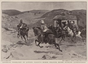 La caballería imperial en acción, el caballo de Paget persiguiendo a los bóers fuera de Lichtenberg