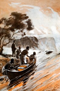 Descubrimiento de las Cataratas Victoria por Livingstone de George Soper