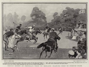 Visita del Príncipe Enrique de Prusia a Irlanda, jugando al polo en Phoenix Park de George Soper