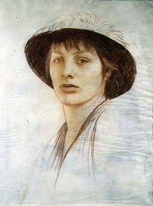 Niña con Sombrero de Plumas de George Spencer Watson