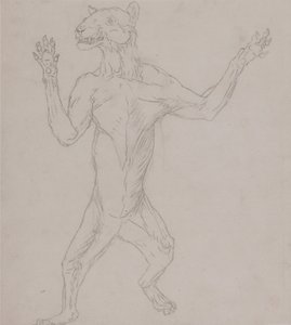 Exposición anatómica comparativa de la estructura del cuerpo humano con la del tigre y la del ave común:  El cuerpo del tigre en postura humana de George Stubbs