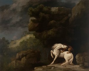 Un león atacando a un caballo de George Stubbs