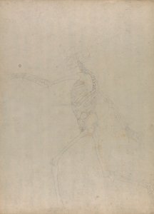 Esqueleto humano, vista lateral (Estudio para una figura clave de una tabla inédita que muestra las vísceras abdominales) de George Stubbs