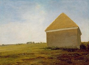 Newmarket Heath, con una Casa de Frotamiento, c.1765 (post-restauración) de George Stubbs