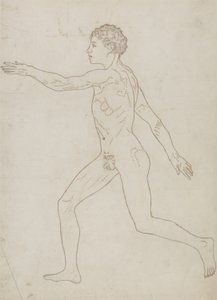 Estudio de la figura humana, vista lateral, de 