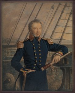 Retrato del capitán William Hewett, c.1840 (acuarela, madera, vidrio) de George T. Gregory