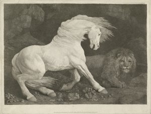 El Caballo y el León, 1770 (mezzotinta) de George Townley Stubbs