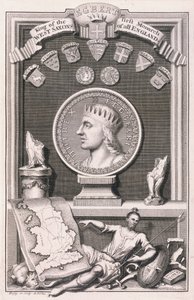 Egberto, Rey de los Sajones Occidentales, Primer Monarca de toda Inglaterra (grabado)