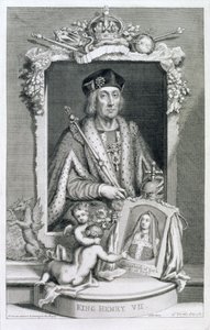 Enrique VII, rey de Inglaterra desde 1485, después de un retrato en la Colección Real, grabado por el artista