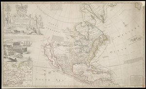 Mapa de Norteamérica, c. 1720 (grabado)