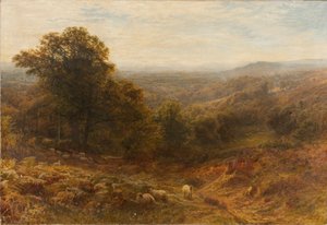 Mediodía en las colinas de Surrey, 1853-1893 de George Vicat Cole