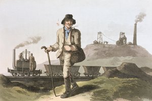 Locomotora Blenkinsop en la mina de Middleton cerca de Leeds, de 
