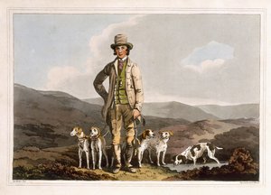 El domador de perros, grabado por Robert Havell el Viejo, publicado en 1814 por Robinson y Son, Leeds