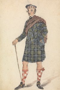 Tío George vestido de pastor de las Highlands