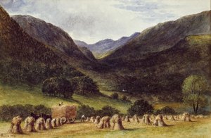 Tiempo de cosecha, Llyn Crafnant, Gales del Norte, 1869 de George Augustus Wallis
