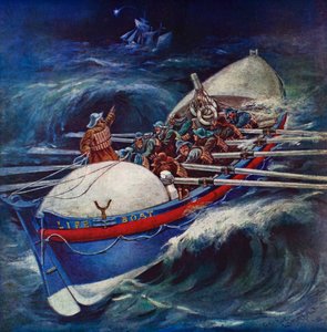 Bote salvavidas intentando un rescate