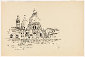 Sta. Maria della Salute, Venecia, Italia, boceto de viaje de George Washington Maher