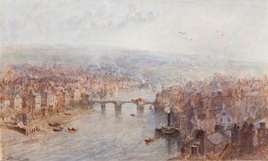 Whitby y el río Esk, en un día gris de George Weatherill
