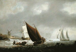 Embarcaciones frente a un estuario holandés de George Webster