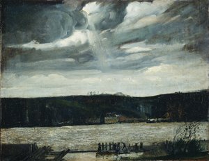 Un día nublado (río Hudson: chubasco que se acerca) de George Wesley Bellows