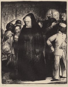 En un ascensor, 1916 de George Wesley Bellows