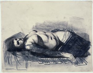 Odalisca (lápiz sobre papel) de George Wesley Bellows