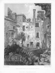 El patio del castillo de Crichton, c. 1847 de George Winter